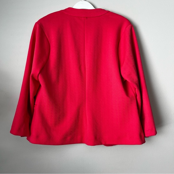 2/25$ Maurice Coral Pink Blazer 3/4 length sleeve Size 0x - Picture 6 of 10